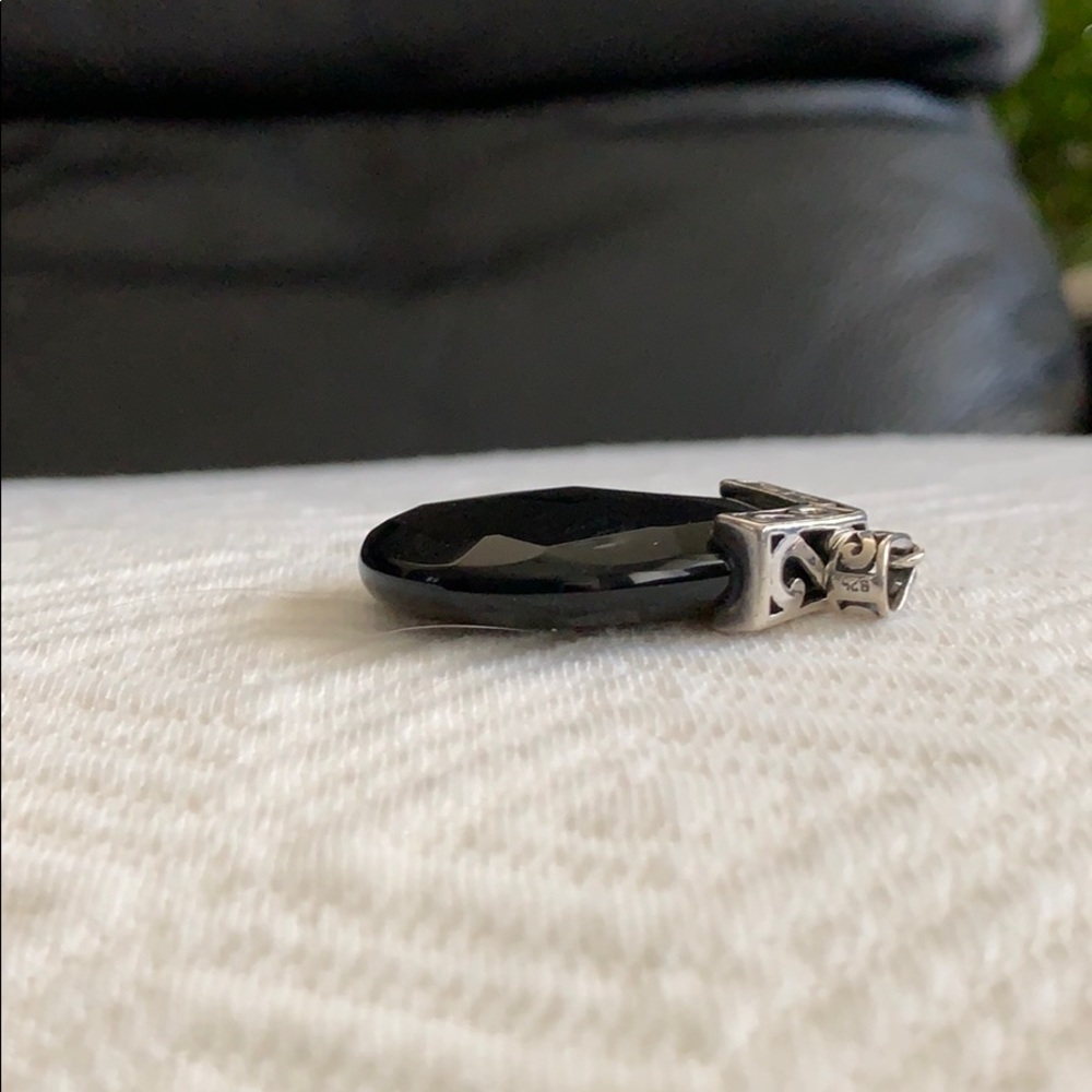 Tear Drop Onyx Silver Pendant - Picture 5 of 7
